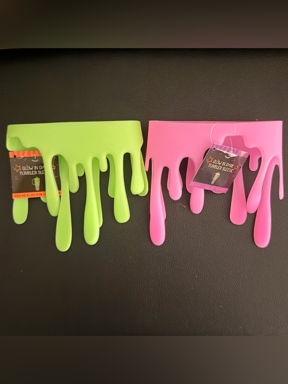 Set of 2 Target Bullseye Halloween Glow in the Dark Slime Tumbler
Cup Sleeves